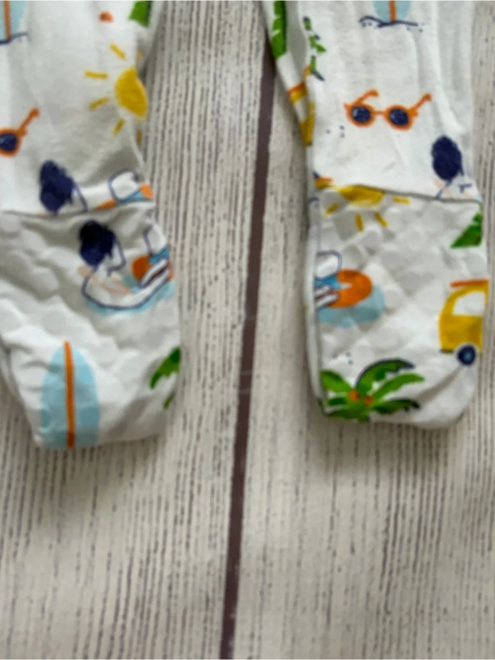 Kiki & Lulu Kids Bamboo White Tropical Print Footless One-Piece Size 3-6 months